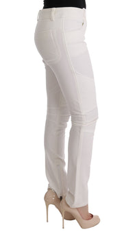 Thumbnail for Chic White Slim Fit Cotton Pants