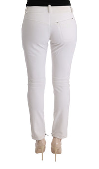 Thumbnail for Chic White Slim Fit Cotton Pants