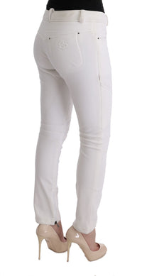 Thumbnail for Chic White Slim Fit Cotton Pants