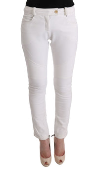 Thumbnail for Chic White Slim Fit Cotton Pants