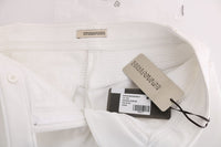 Thumbnail for Chic White Slim Fit Cotton Trousers