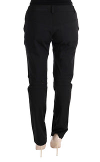 Thumbnail for Sleek Black Cotton Slim Fit Pants