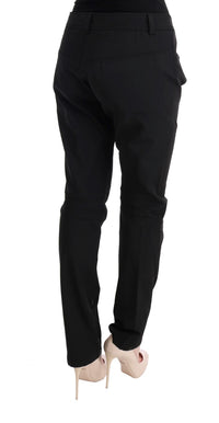 Thumbnail for Sleek Black Cotton Slim Fit Pants