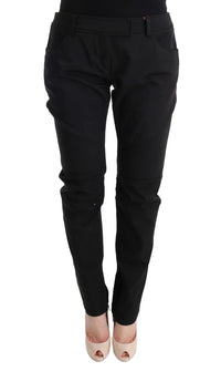 Thumbnail for Sleek Black Cotton Slim Fit Pants