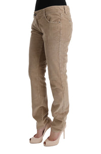 Thumbnail for Beige Regular Fit Luxe Trousers