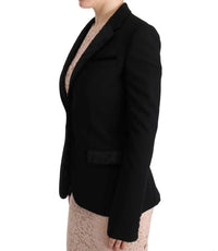 Thumbnail for Elegant Black Jacquard Slim Fit Blazer