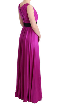 Thumbnail for Elegant Pink Silk Gown Dress
