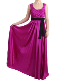 Thumbnail for Elegant Pink Silk Gown Dress