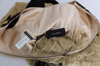 Thumbnail for Elegant Gold Floral Lace Gown Dress