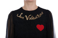 Thumbnail for Black Lace Sequined Shift Dress