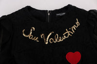 Thumbnail for Black Lace Sequined Shift Dress