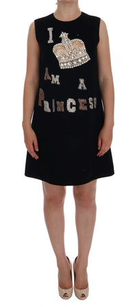 Thumbnail for Black Wool Crystal Princess Dress
