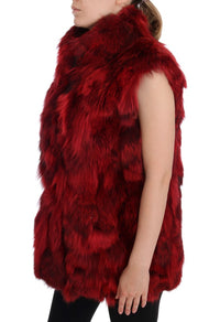 Thumbnail for Luxurious Red Coyote Fur Long Vest Jacket