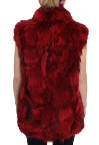 Thumbnail for Luxurious Red Coyote Fur Long Vest Jacket