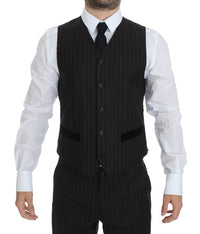 Thumbnail for Elegant Brown Striped Three-Piece Tuxedo