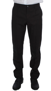 Thumbnail for Elegant Brown Striped Three-Piece Tuxedo