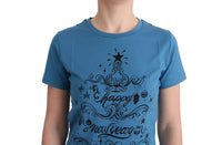 Thumbnail for Chic Blue Cotton Tee with 2017 Print