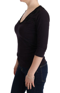 Thumbnail for Elegant Purple V-Neck Blouse Tee