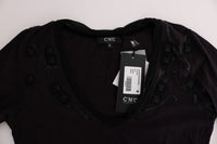 Thumbnail for Elegant Purple V-Neck Blouse Tee
