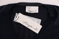 Thumbnail for Elegant Over Knee Blue Wool Dress