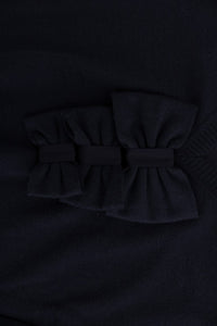 Thumbnail for Elegant Over Knee Blue Wool Dress