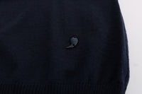 Thumbnail for Elegant Over Knee Blue Wool Dress