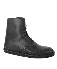 Thumbnail for Bottega Veneta Men's Dark Gray Leather Side Zipper Boots