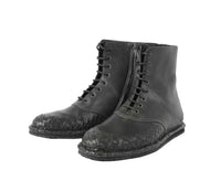 Thumbnail for Bottega Veneta Men's Dark Gray Leather Side Zipper Boots