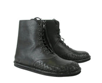 Thumbnail for Bottega Veneta Men's Dark Gray Leather Side Zipper Boots