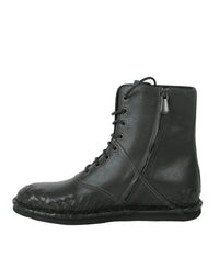 Thumbnail for Bottega Veneta Men's Dark Gray Leather Side Zipper Boots