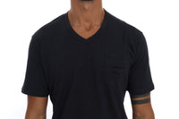 Thumbnail for Chic Blue V-Neck Cotton Tee