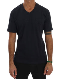 Thumbnail for Chic Blue V-Neck Cotton Tee