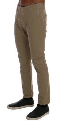 Thumbnail for Beige Slim Fit Chinos for Sophisticated Style