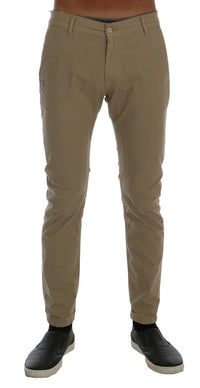 Thumbnail for Beige Slim Fit Chinos for Sophisticated Style