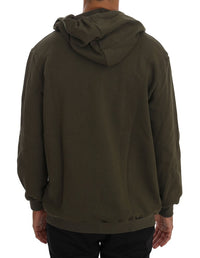 Thumbnail for Elegant Green Full Zip Hooded Sweater