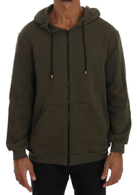 Thumbnail for Elegant Green Full Zip Hooded Sweater