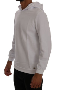 Thumbnail for Elegant White Cotton Hooded Sweater