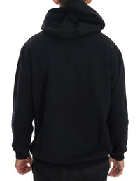 Thumbnail for Elegant Black Cotton Hooded Sweater