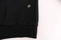 Thumbnail for Elegant Black Cotton Hooded Sweater