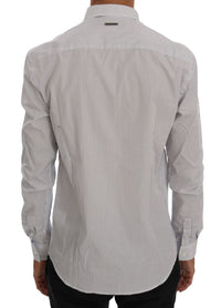 Thumbnail for Elegant White & Blue Striped Casual Shirt