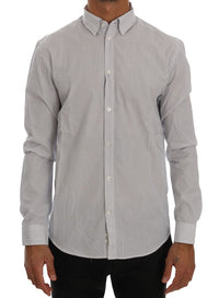 Thumbnail for Elegant White & Blue Striped Casual Shirt