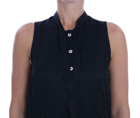Thumbnail for Chic Sleeveless Black Shirt Blouse