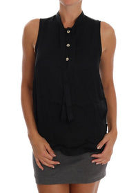 Thumbnail for Chic Sleeveless Black Shirt Blouse