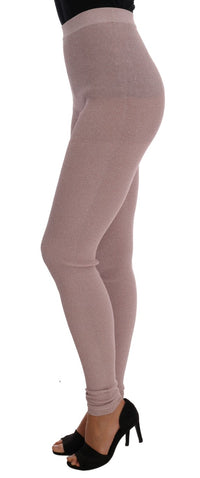 Thumbnail for Elegant Pink Mid-Waist Stretch Pants