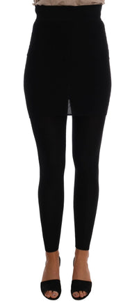 Thumbnail for Elegant Black Cashmere Silk Stretch Pants