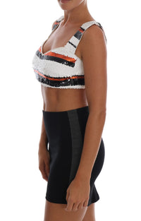 Thumbnail for Sequined Bustier Top in Vibrant Tones