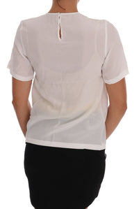Thumbnail for Silk Sequined 'Italia Is Love' White Blouse