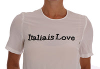 Thumbnail for Silk Sequined 'Italia Is Love' White Blouse