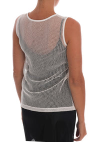 Thumbnail for Sleeveless Transparent Net Tank Top