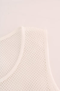 Thumbnail for Sleeveless Transparent Net Tank Top